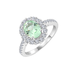 Sølv ring rhodineret med syntetiske oval peridot