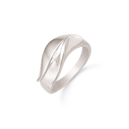 Sølv ring rhodineret blad