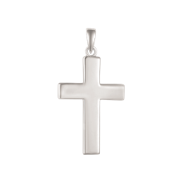 Sølv vedhæng rhodineret kors. Mål: 28 x 17 mm.
