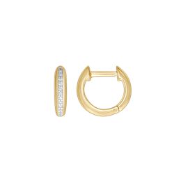 14 kt guldcreoler, diamanter .0.10 ct