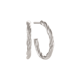 Sølv halv creol rhodineret snoget tæt åben cirkel.