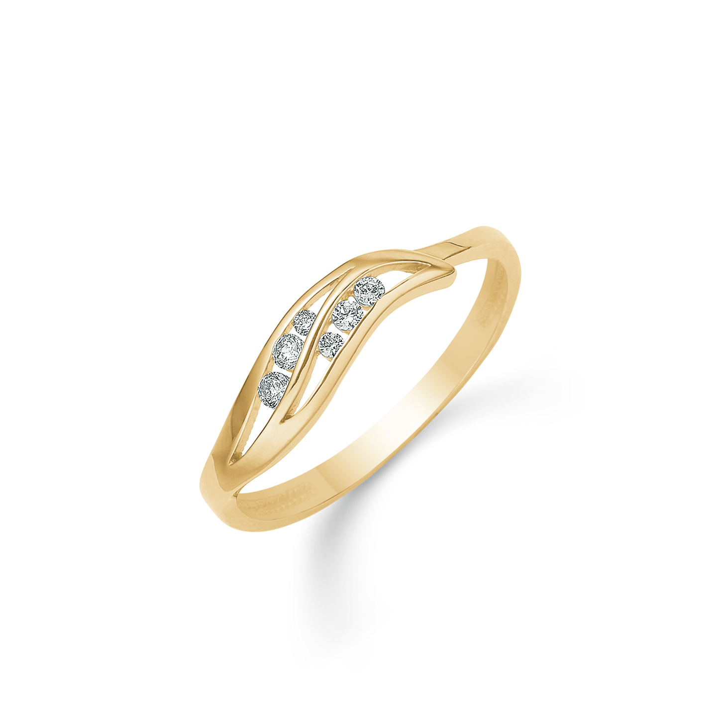 14 kt. guld ring delt blad