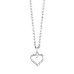 Sølv halskæde rhodineret hjerte