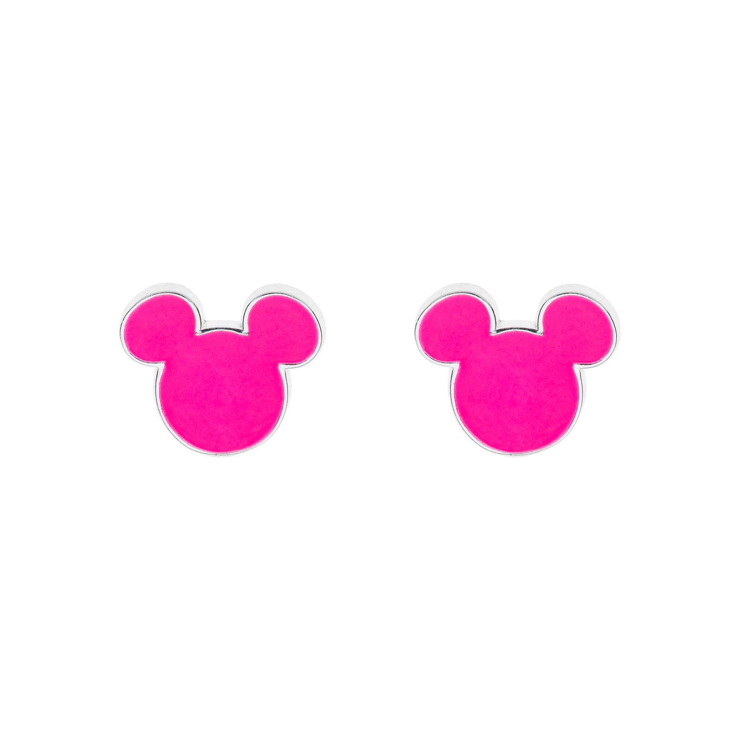 Sølv ørestikker Mickey i pink hele ansigt.