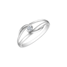 Sølv ring rhodineret dobbelt oval med cubic zirconia