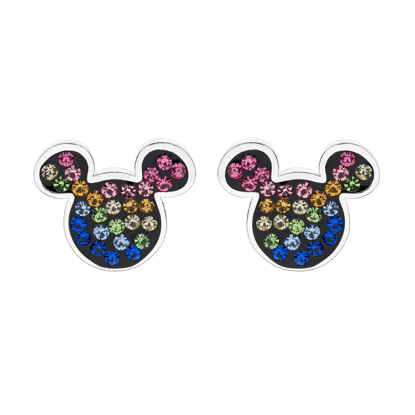 Sølv ørestikker Mickey Mouse med forskellige farver.