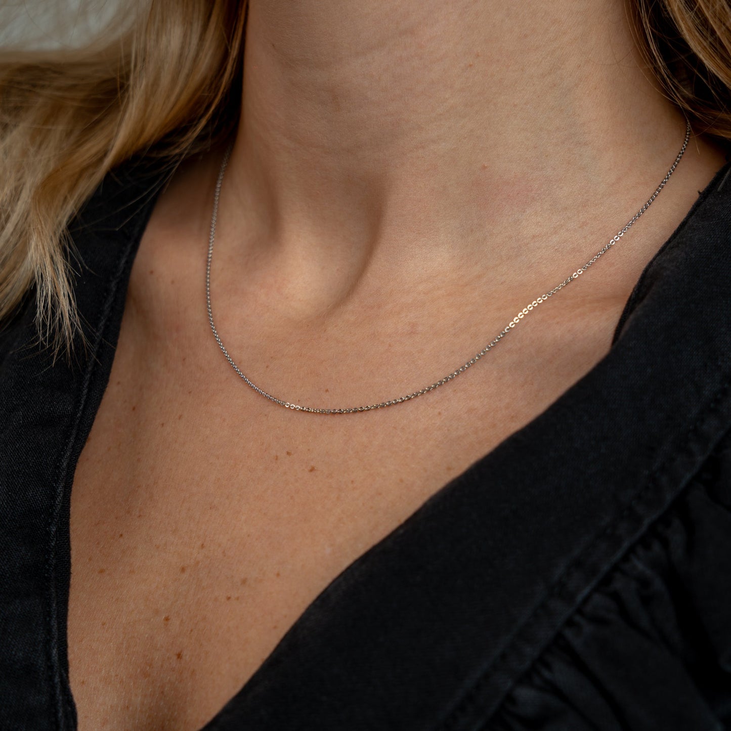 Halskæde Collier Ankerkæde Sterling Sølv 45 cm