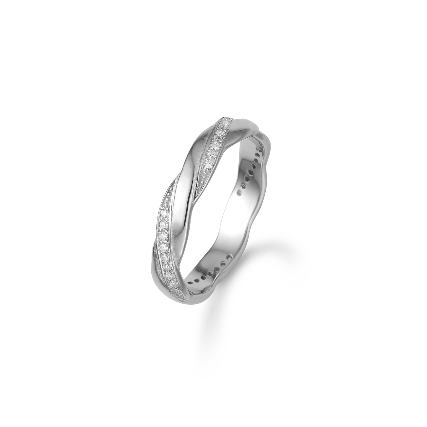 Ring Rhodineret Sølv Ring med Cubic Zirkonia Sterling Sølv