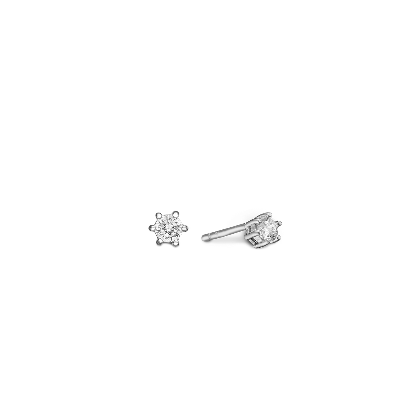 Cubic Zirkonia Ørestikker Rhodineret Sterling Sølv 3,5 mm