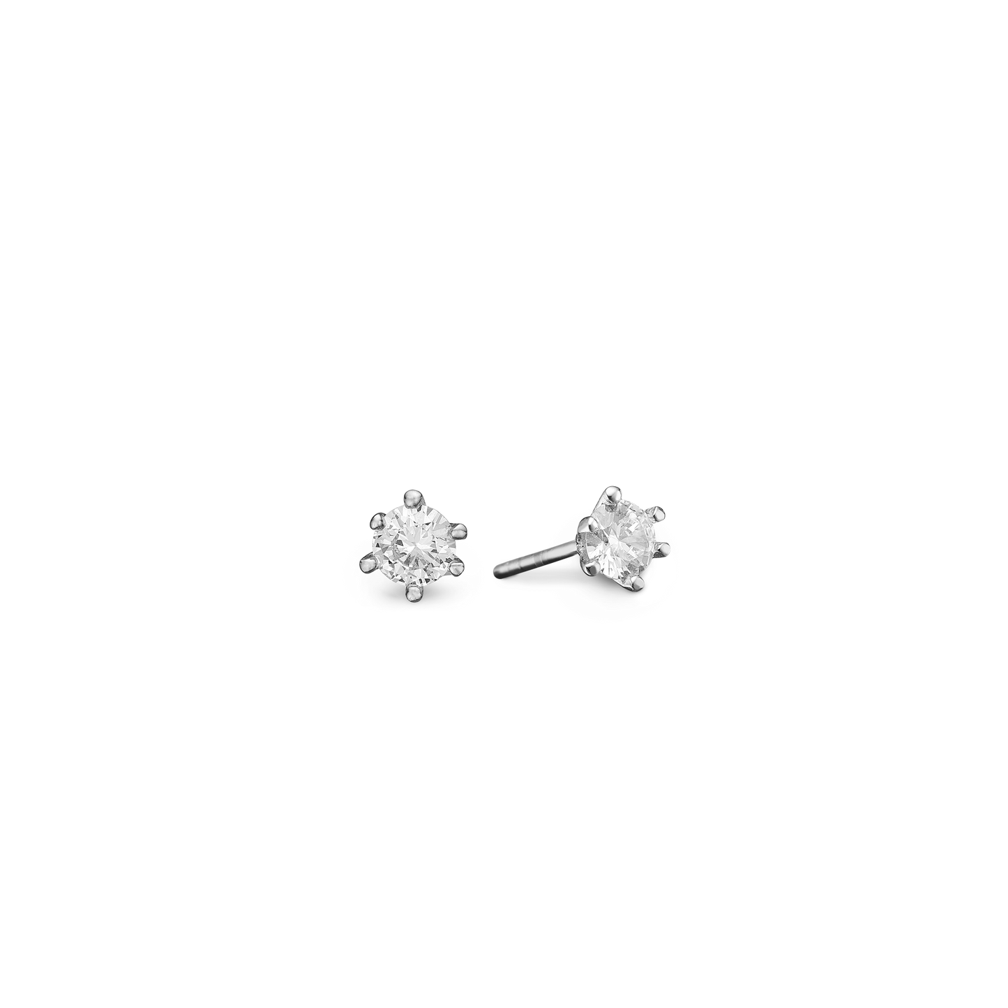 Cubic Zirkonia Ørestikker Rhodineret Sterling Sølv 5 mm