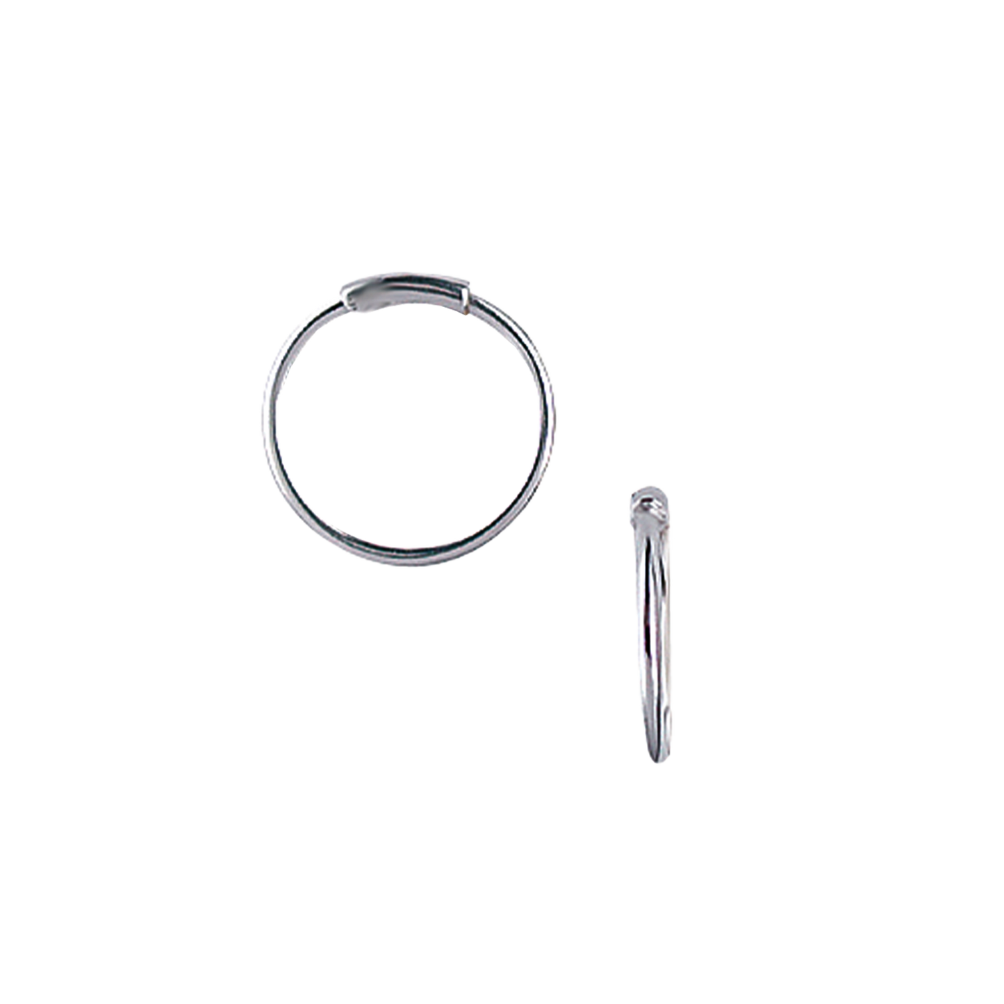 Creoler Rhodineret Sterling Sølv 15,5 mm Med Vippelås Tråd 1 mm