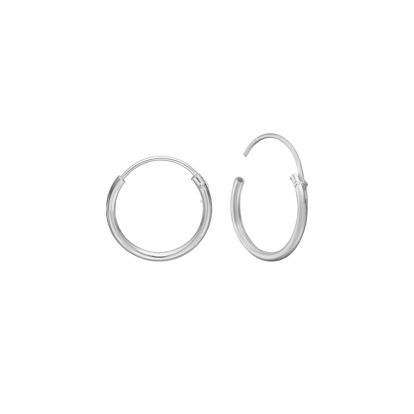Creoler Rhodineret Sterling Sølv 15 mm Med Vippelås Tråd 1,2 mm