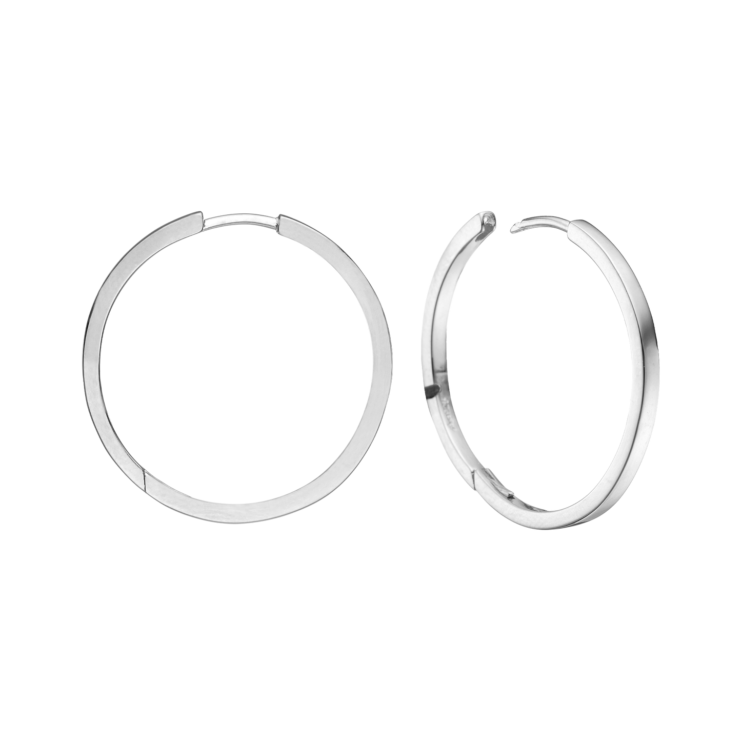 Creoler Rhodineret Sterling Sølv 26 mm Med Vippelås Tråd 2 mm