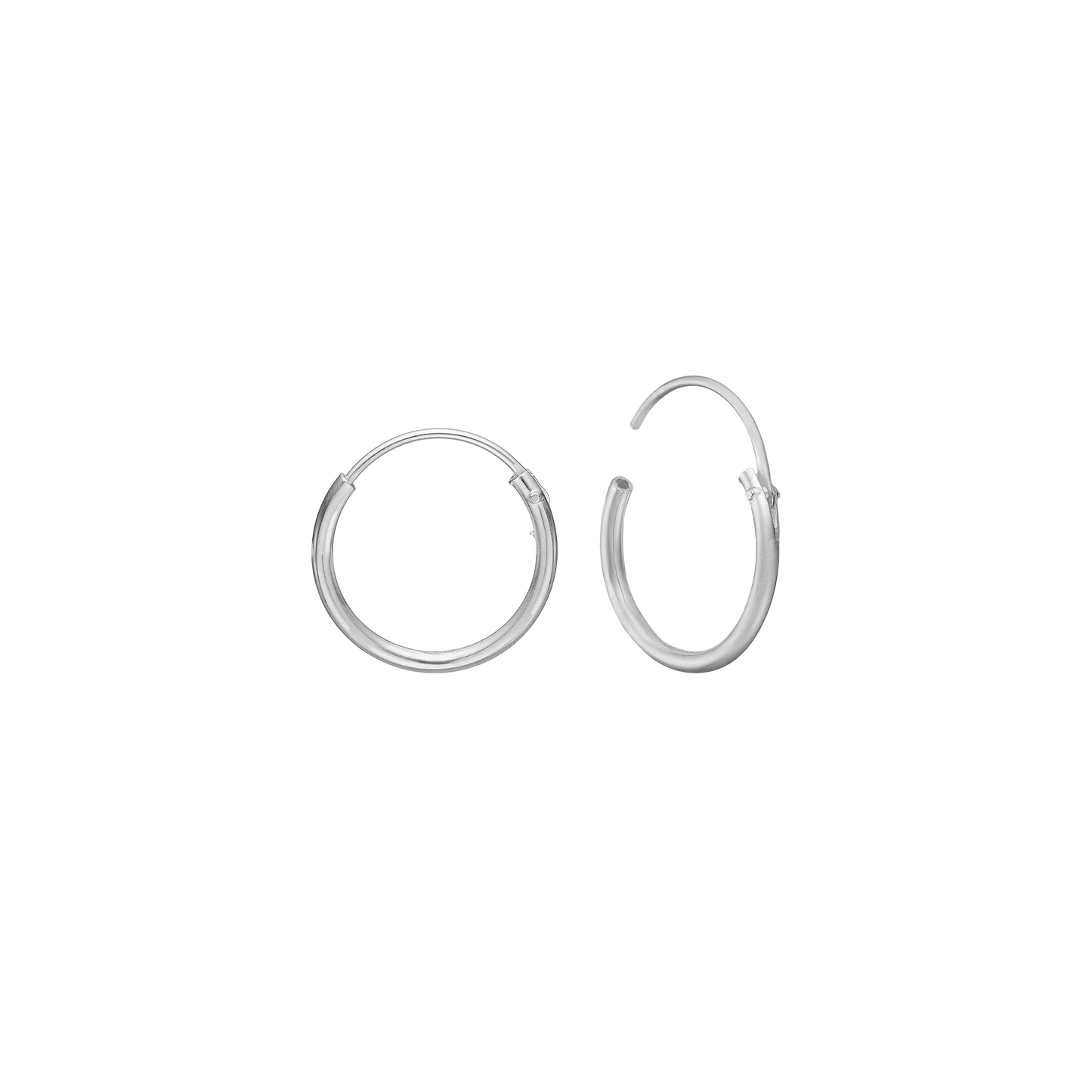 Creoler Rhodineret Sterling Sølv 12 mm Med Vippelås Tråd 1,2 mm