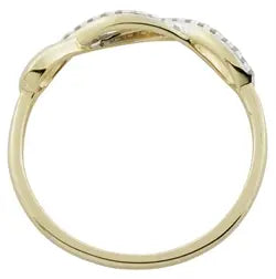 14 karat guldring med diamanter