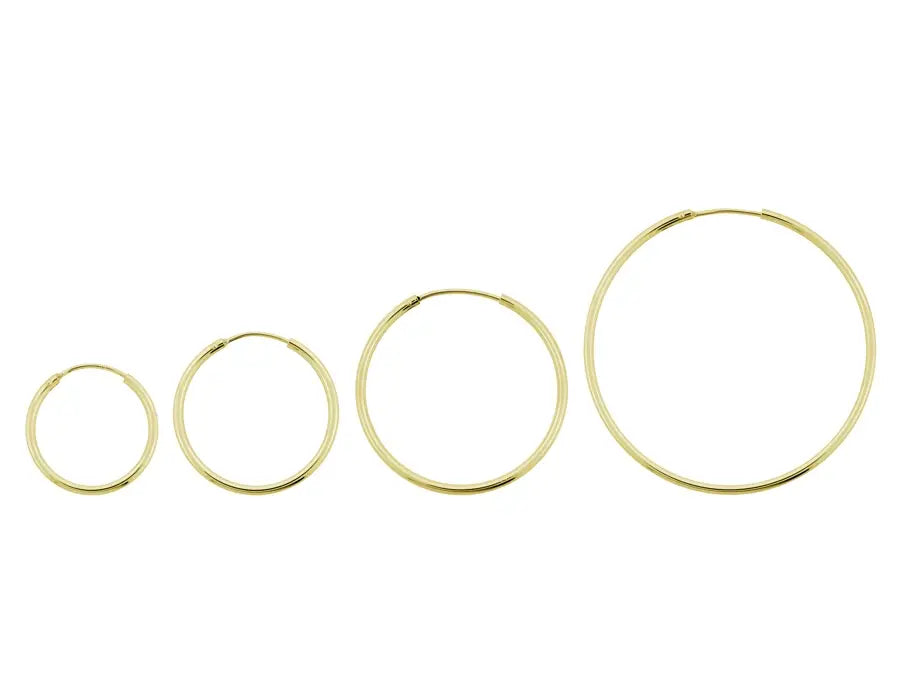 Creoler i 14 karat guld 1.5 mm. Dia. 20.0 - 44.0 mm.