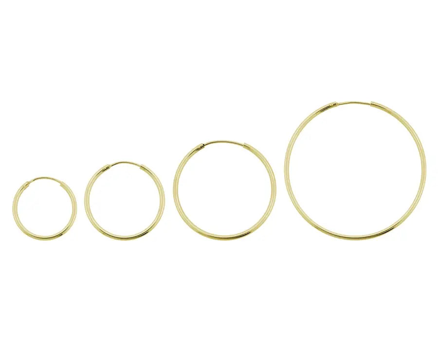 Creoler øreringe i 8 karat guld 1.5 mm. Dia. 20.0 - 44.0 mm.