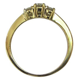 3 stens diamantguldring, 18 kt, 0.50 ct diamanter.