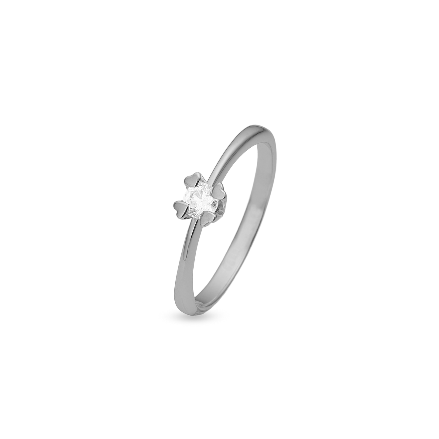 Mary Ring 14 Karat Hvidguld Med 0,25ct W/VS Labgrown Diamant