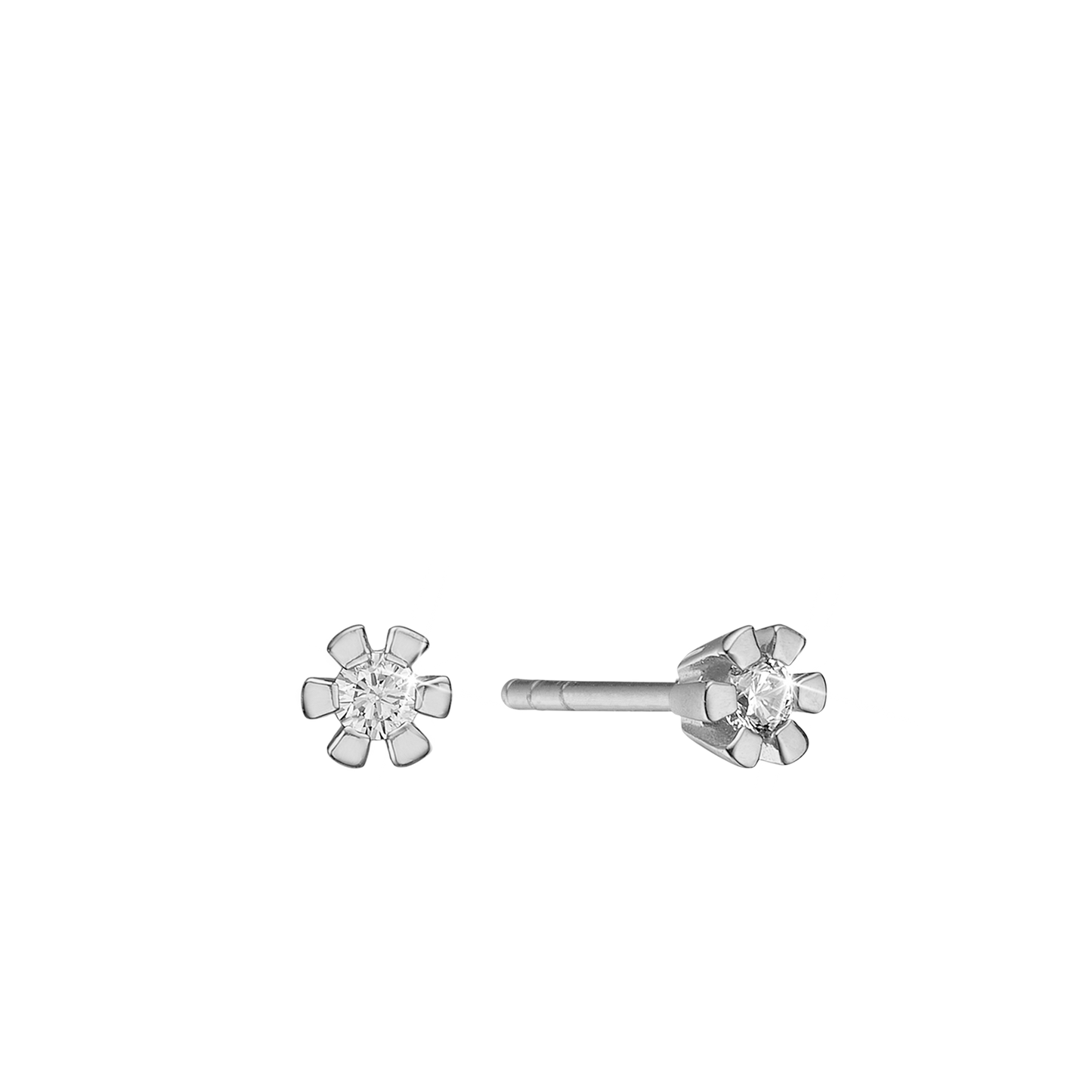 Eternity Ørestikker 14 Karat Hvidguld Med 2x0,20ct W/SI Diamant