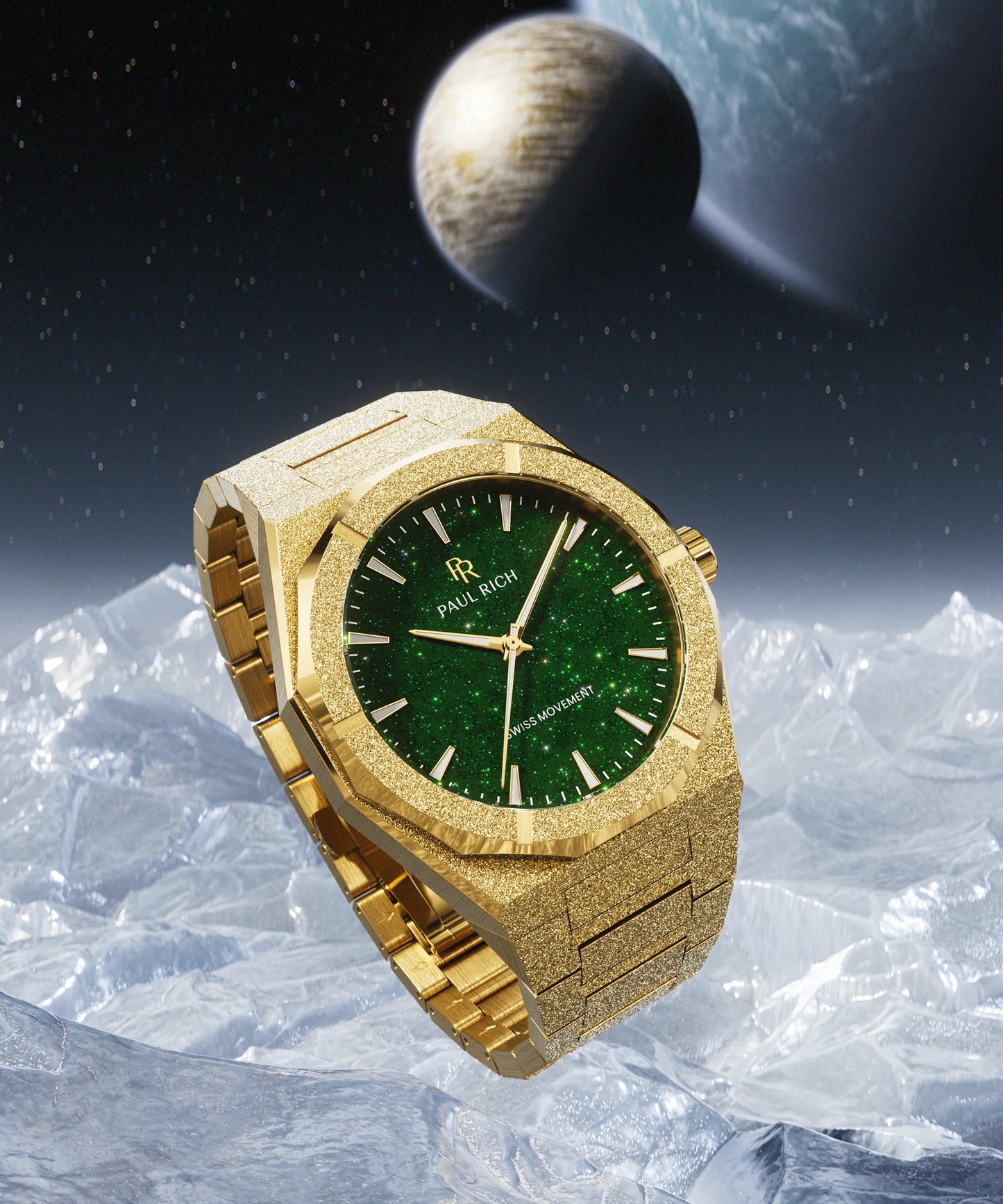 Frosted Star Dust Gold Green ll