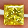 Princess Diamond, 1.20 Carat , Fancy Vivid Yellow Color