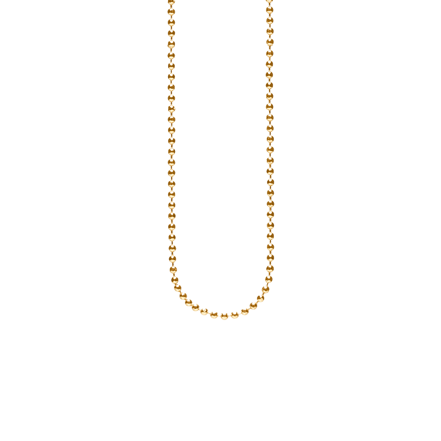 Halskæde Collier Kugle Facet Forgyldt Sterling Sølv 60 cm