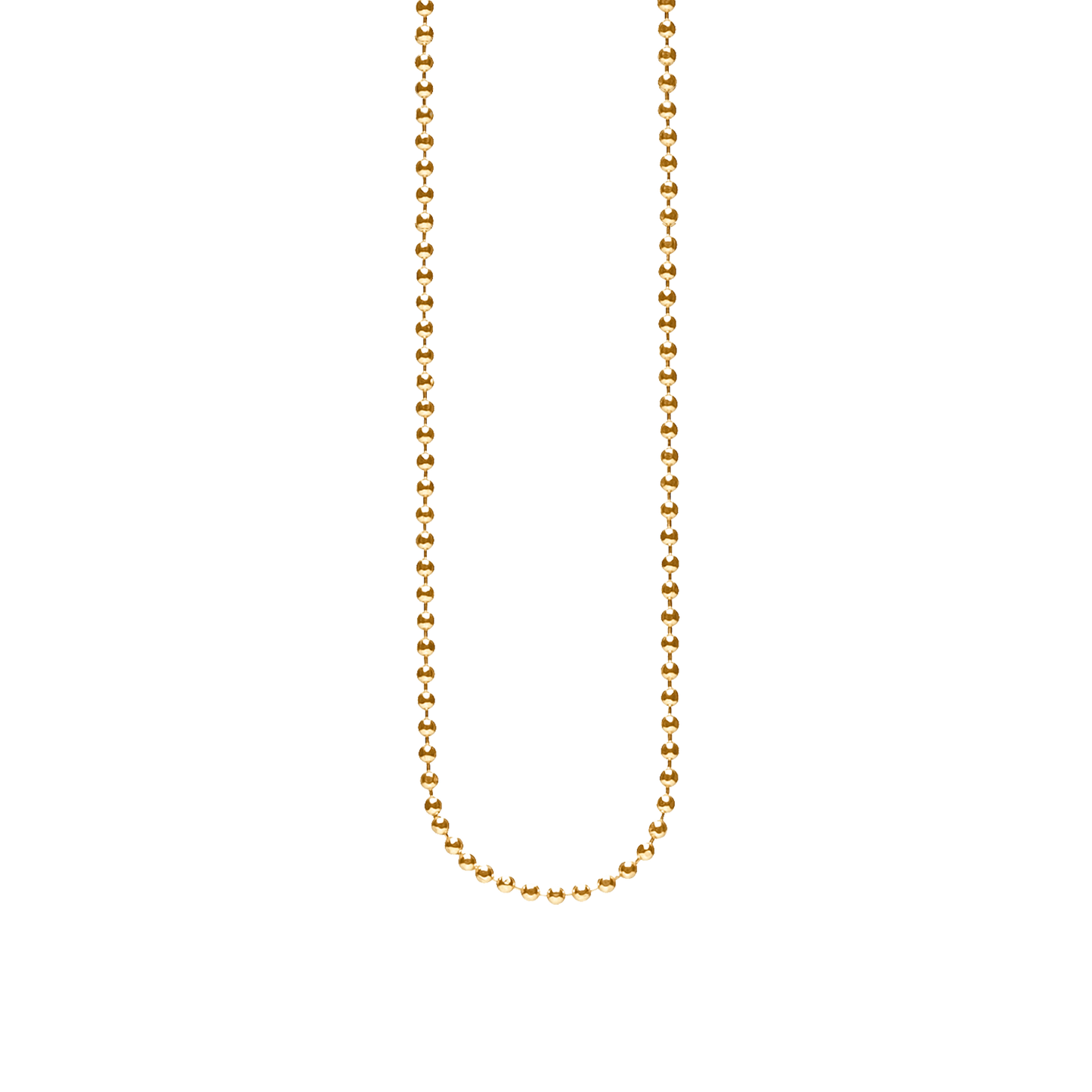 Halskæde Collier Kugle Facet Forgyldt Sterling Sølv 70 cm