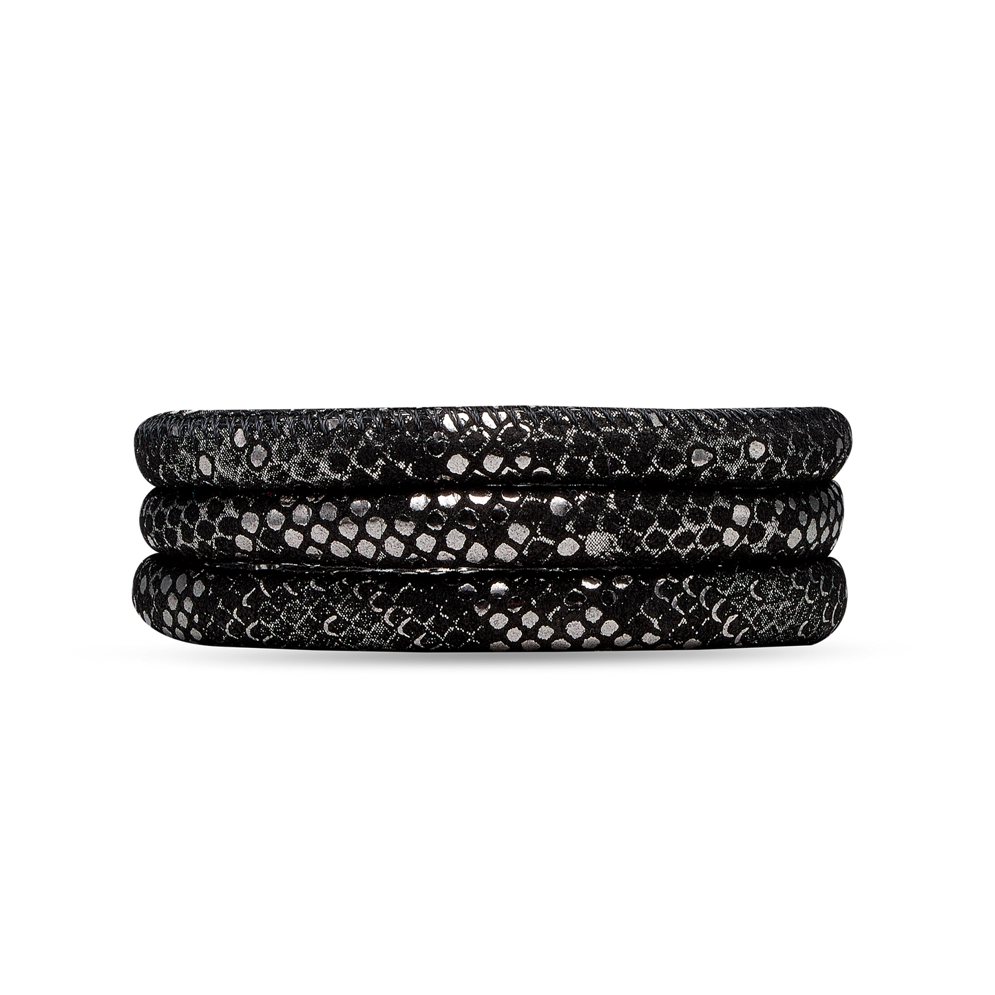 STORY armbånd 70 cm læder, silver black