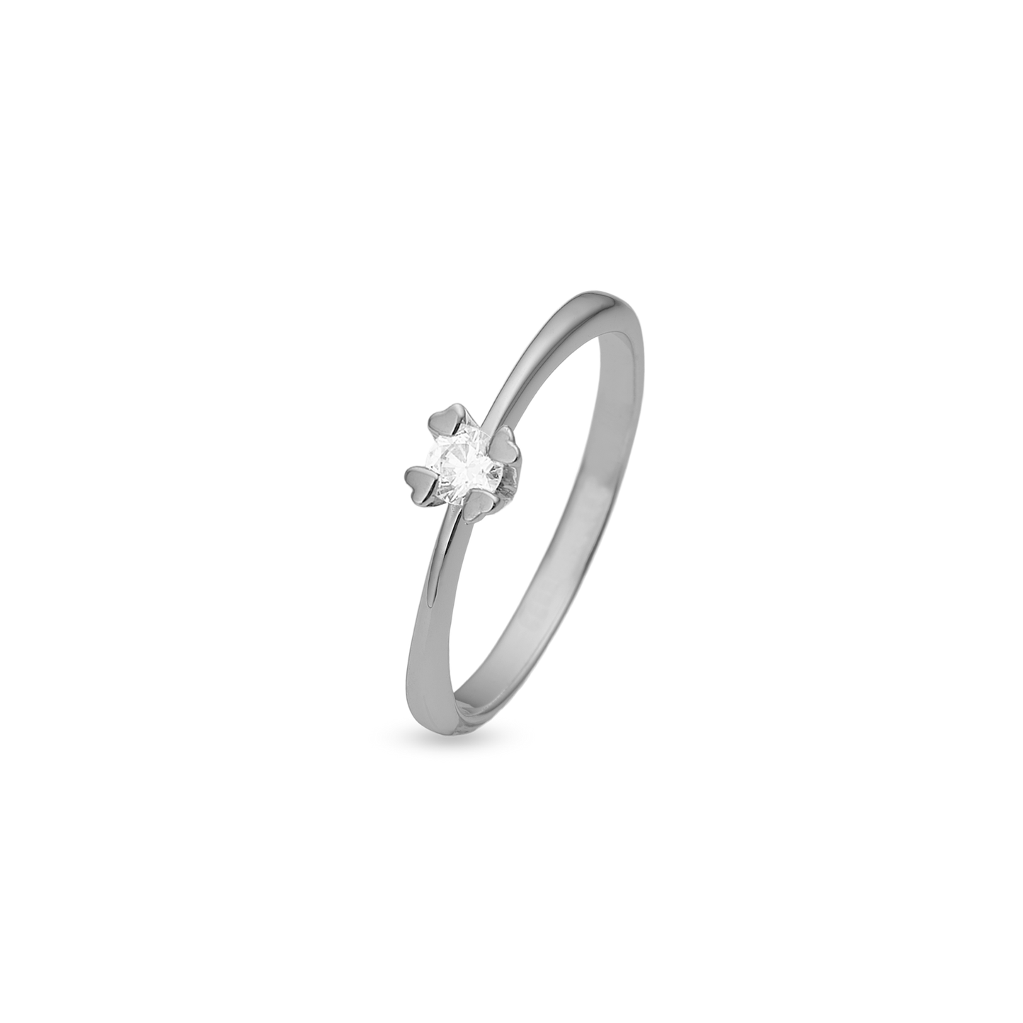 Mary Ring 8 Karat Hvidguld Med 0,20ct W/VS Labgrown Diamant