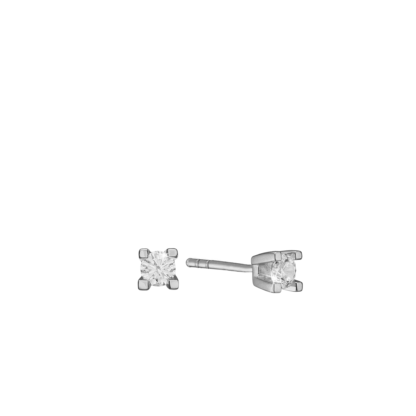 Eternity Ørestikker 8 Karat Hvidguld Med 2x0,03ct W/SI Diamant