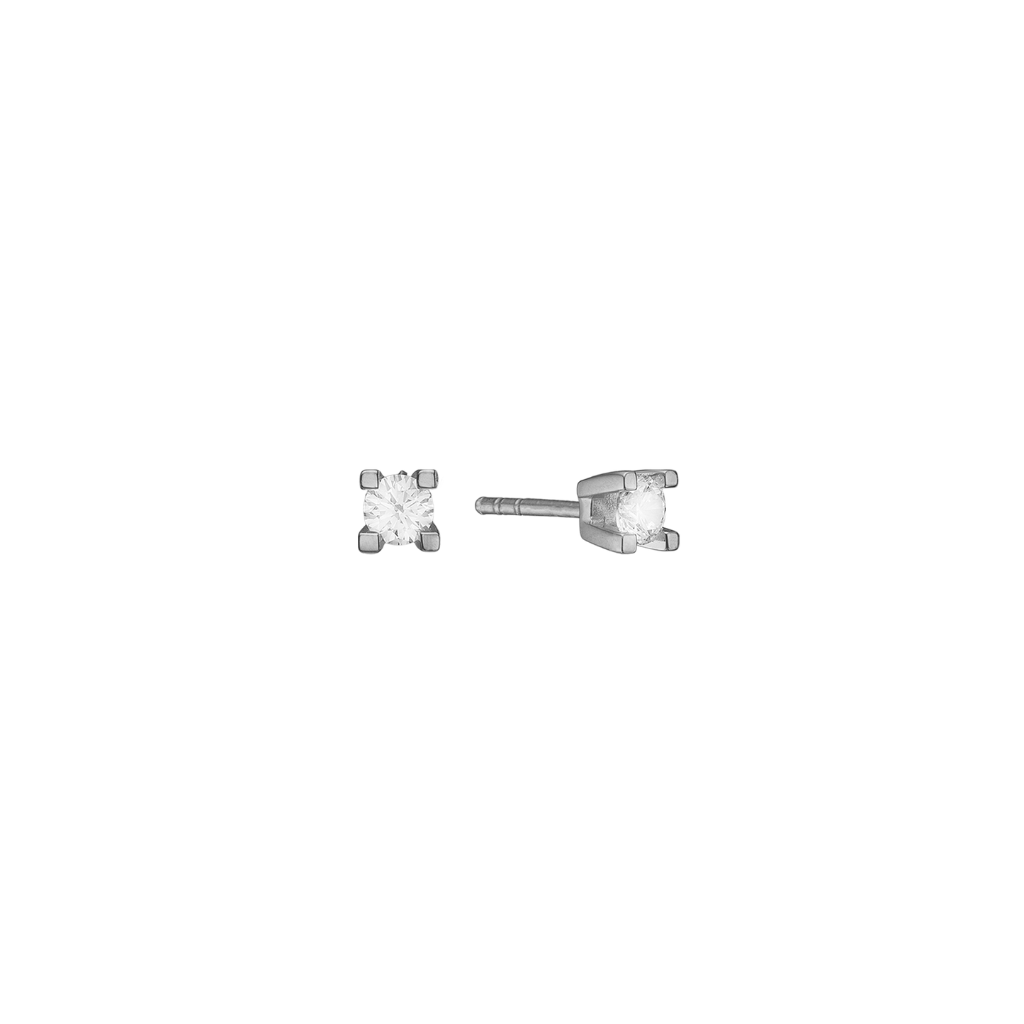 Eternity Ørestikker 8 Karat Hvidguld Med 2x0,05ct W/SI Diamant