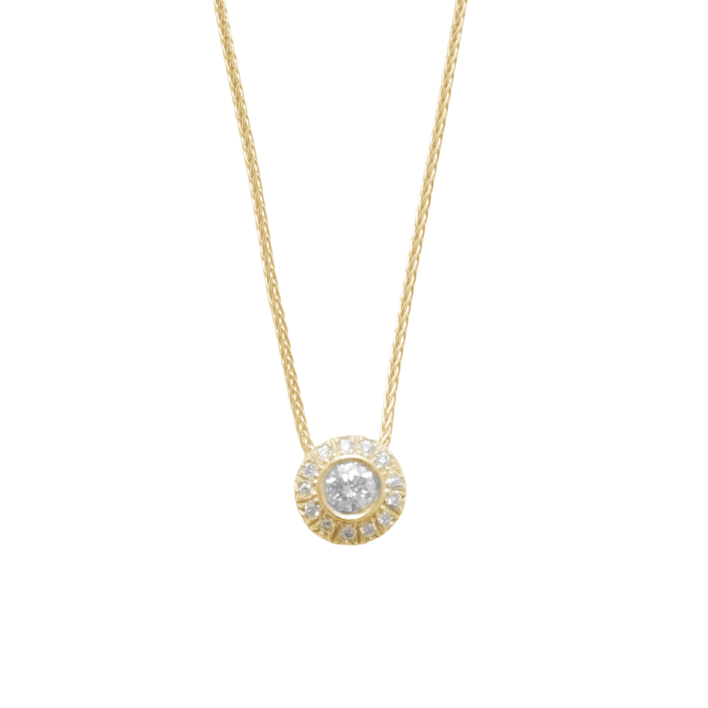 Diamant Halskæde 14 Karat Guld Med 0,185 ct W/Si Diamanter