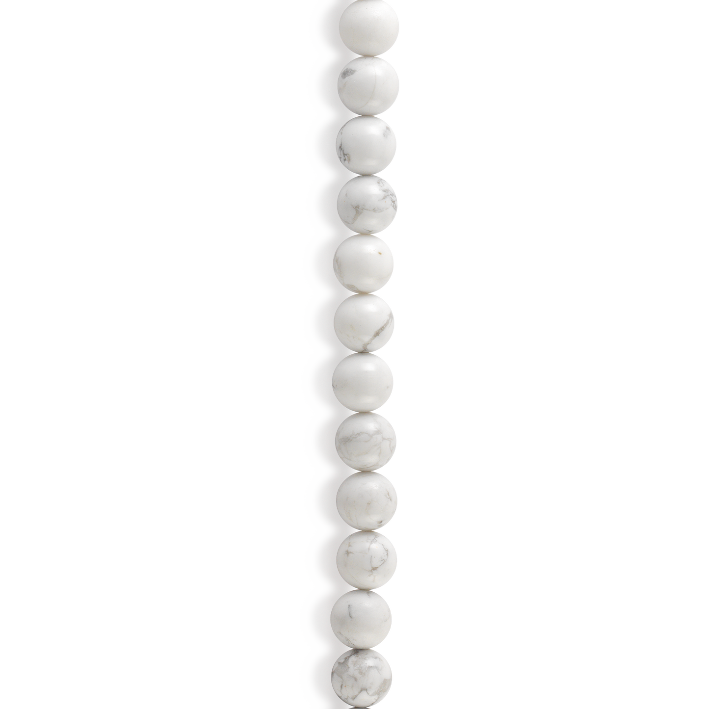 Halskæde Collier Howlit Sten & Perler 45 cm