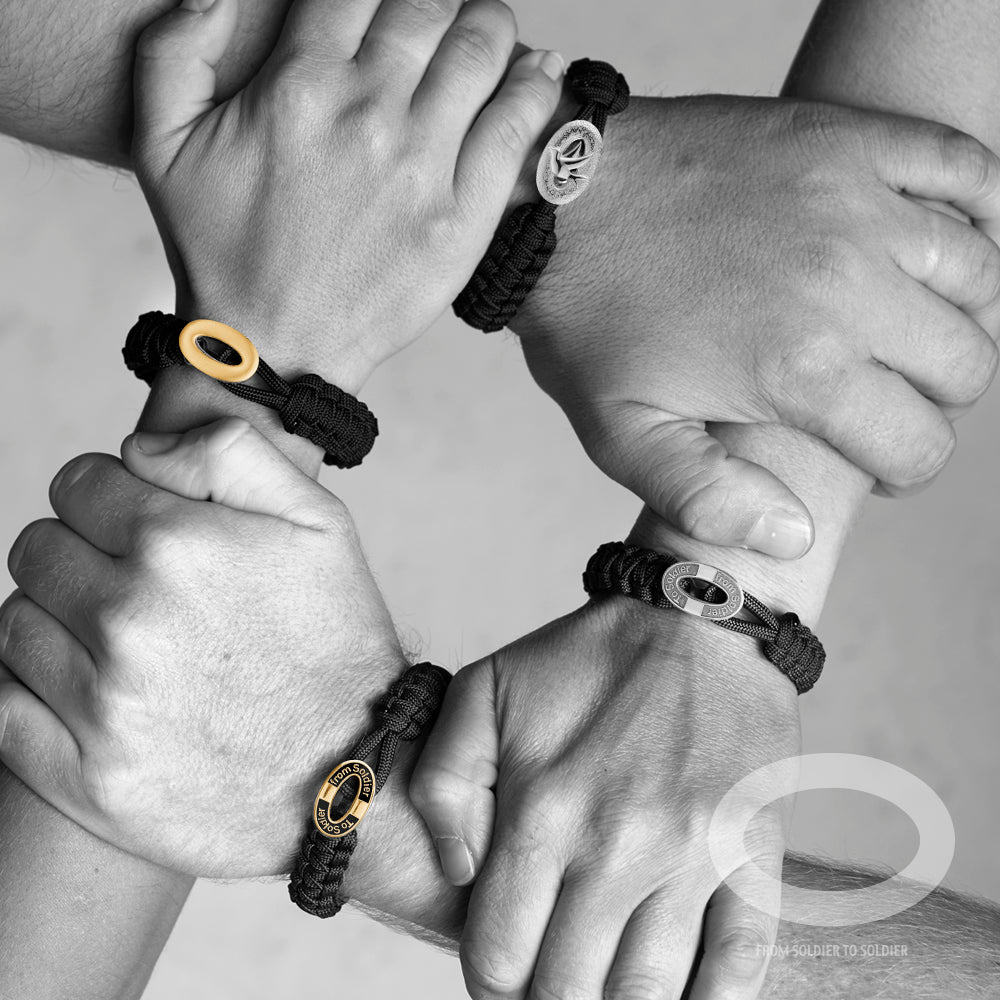 From Soldier To Soldier Armbånd Grøn med Forgyldt Sterling Sølv Dark Bright Lås