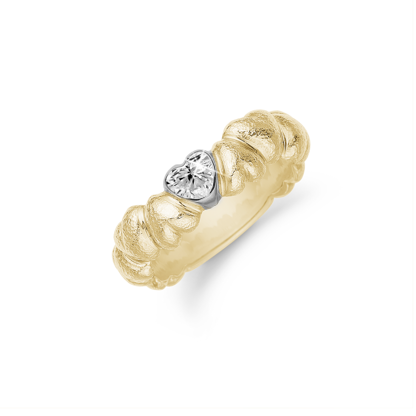 Ring Hjertering 14 Karat Guld LG Diamant 0,2 Ct. TW/SI