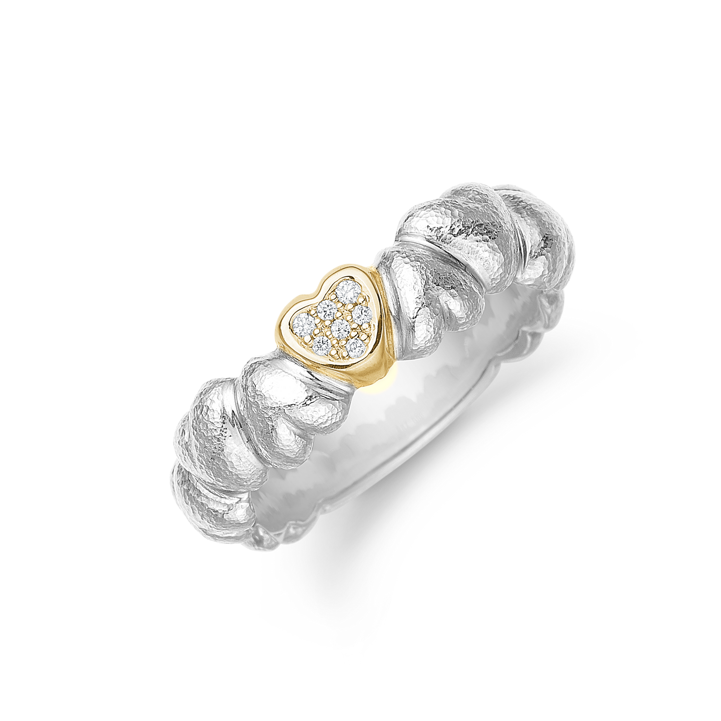 Heart by heart ring 14 kt hv 2 farvet