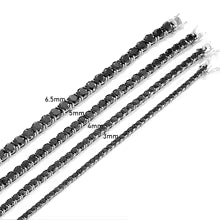 Tennisarmbånd - 925 sølv - B 3 mm - Sort labgrown Moissanitter.