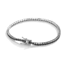 Tennisarmbånd - 925 sølv - B 4 mm - Sort labgrown Moissanitter.