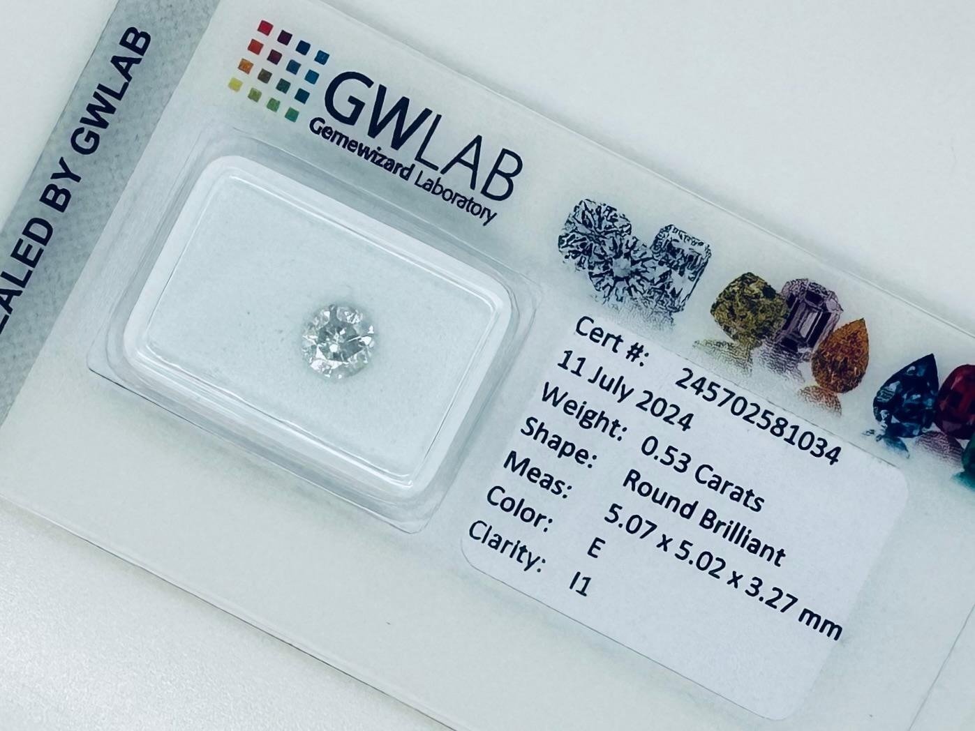 Diamant, 0.53 ct. E/I1