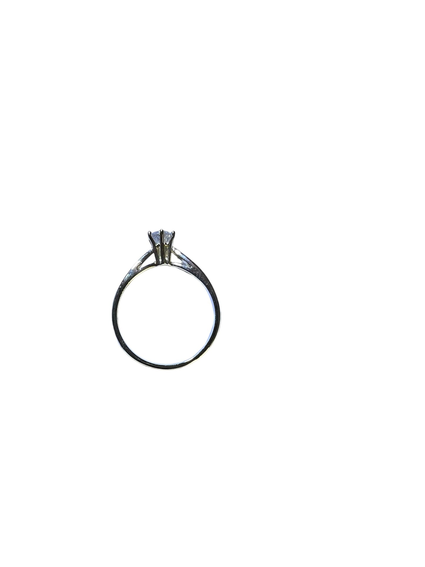 Ringskinne, rødguld/hvidguld, 14 kt, 6 greb, højfatning.