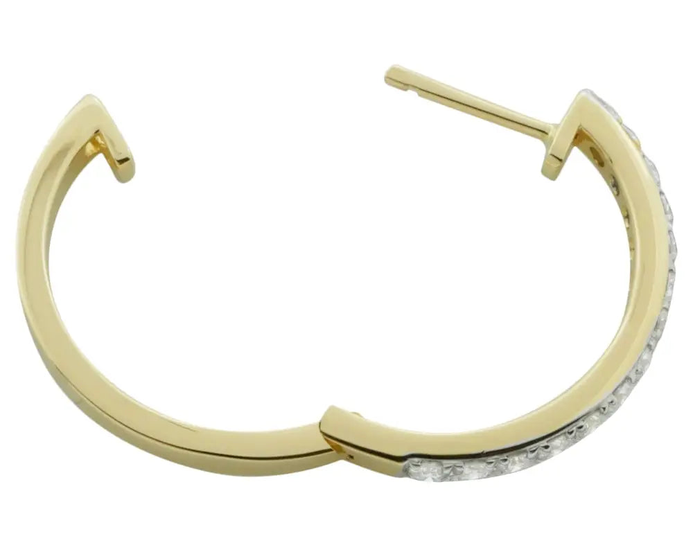 Runde creoler i 14 kt guld med diamanter, 0,48 ct