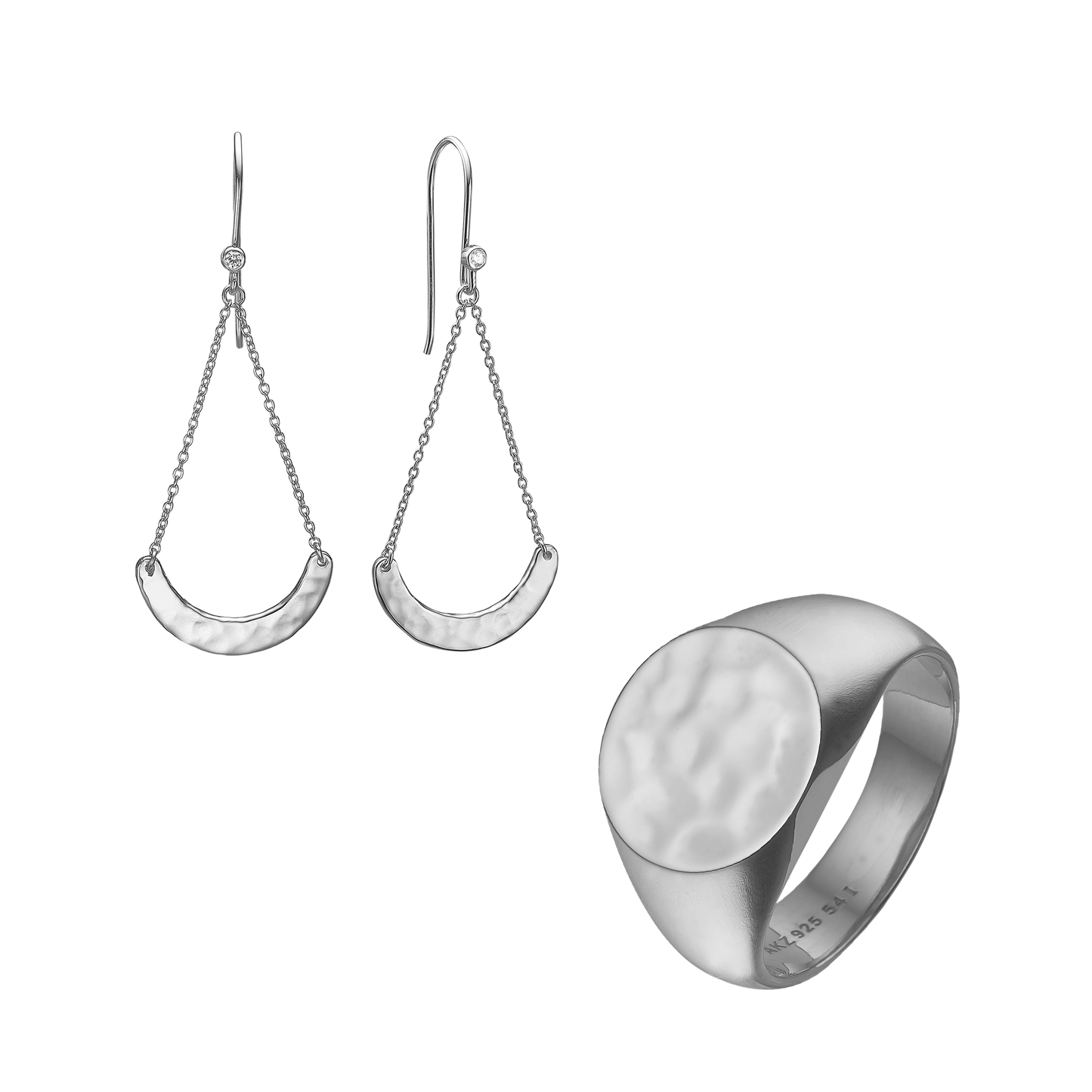 Hamret smykkesæt, Sølv