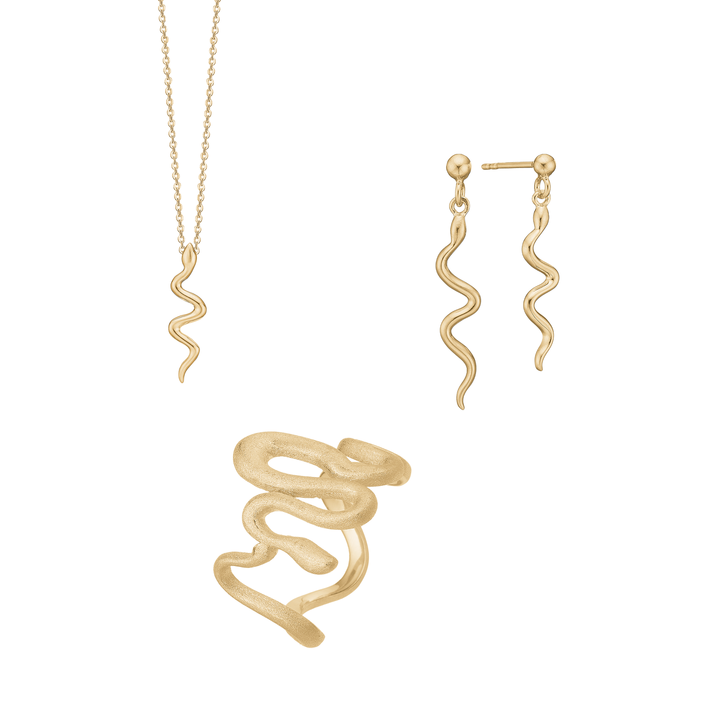 Snake smykkesæt, Forgyldt