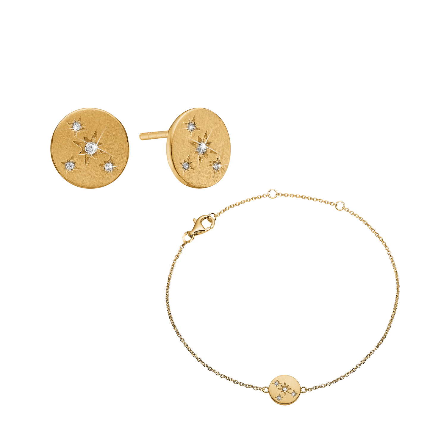 Stjerne smykkesæt, Forgyldt