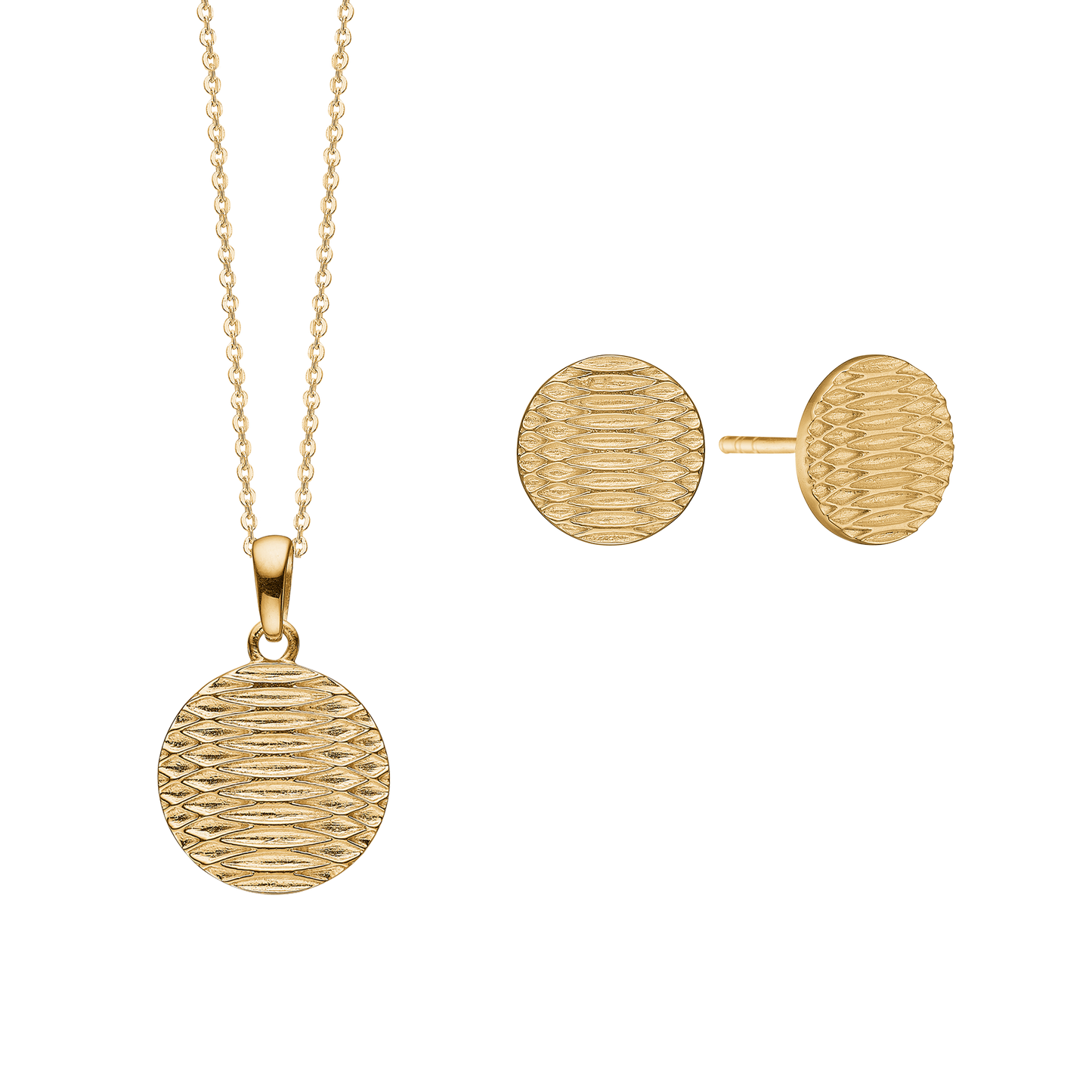 Zig Zag smykkesæt, Forgyldt