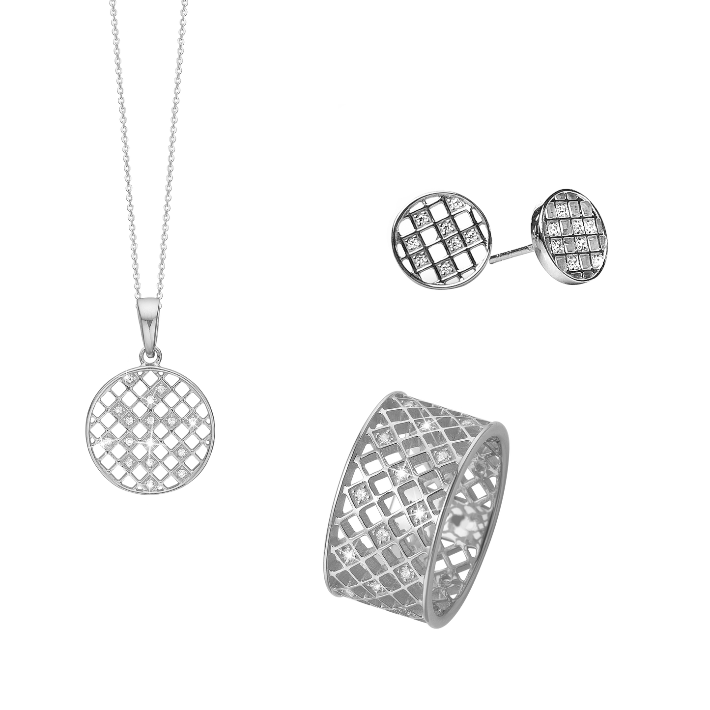 Harlekin smykkesæt, Sølv