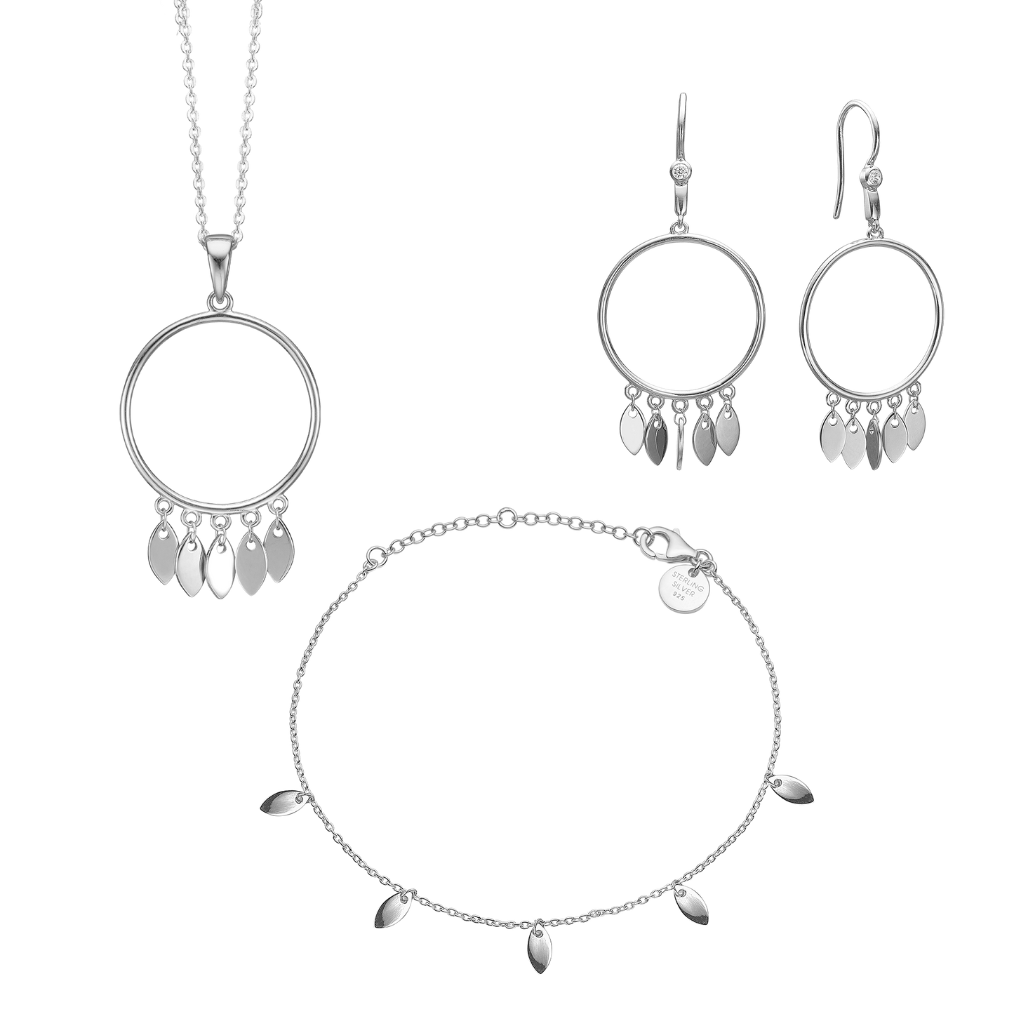 Dancing Leafs smykkesæt, Sølv