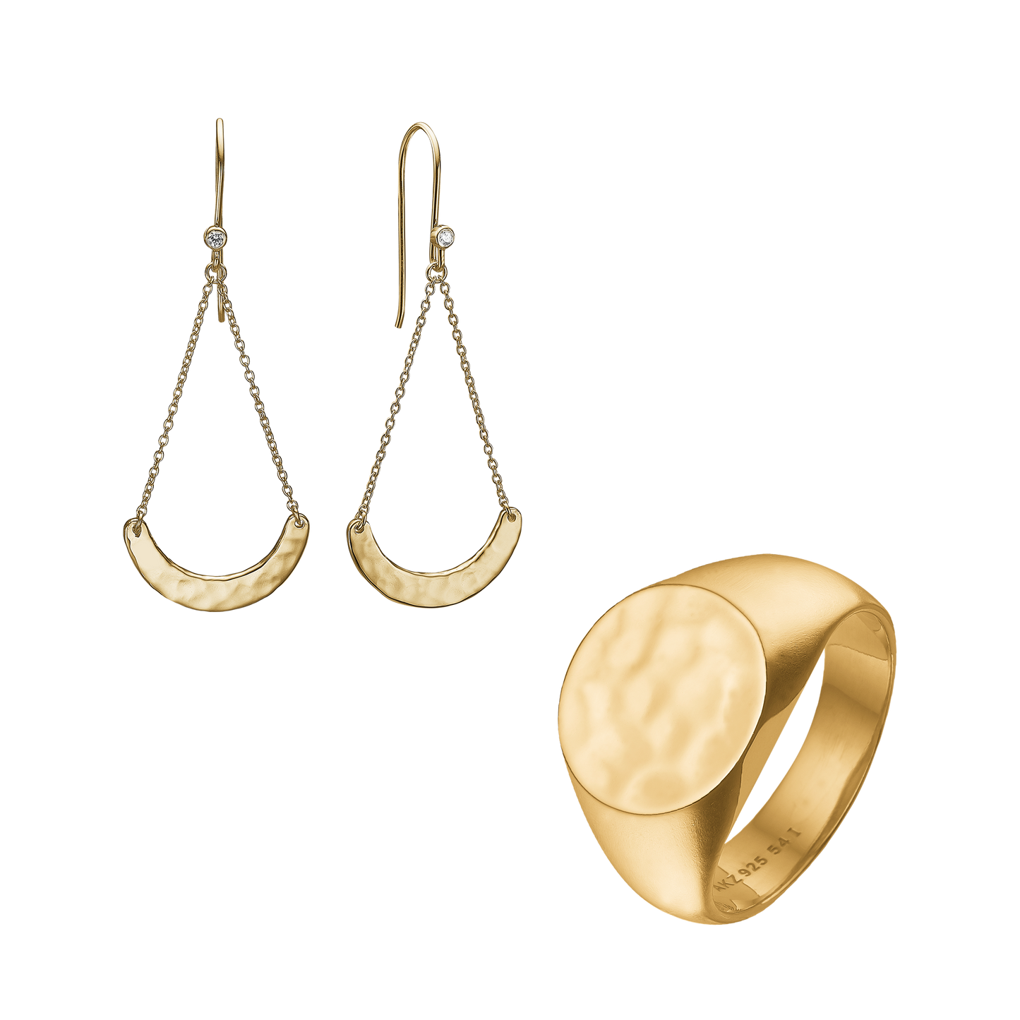 Hamret smykkesæt, Forgyldt