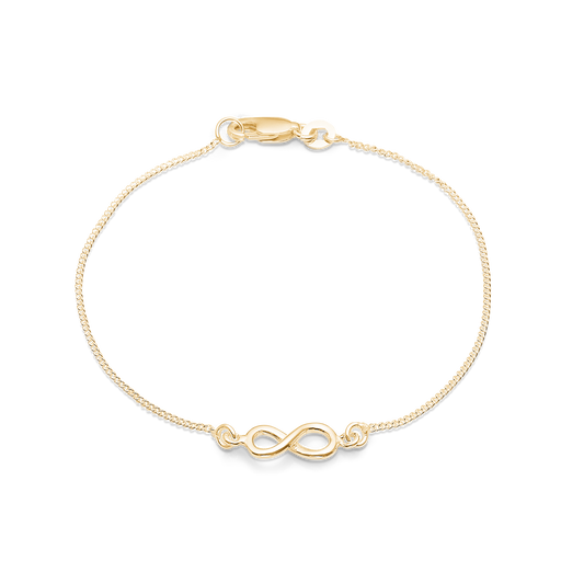 Armbånd Uendelighedstegn Forgyldt Sterling Sølv 19 cm